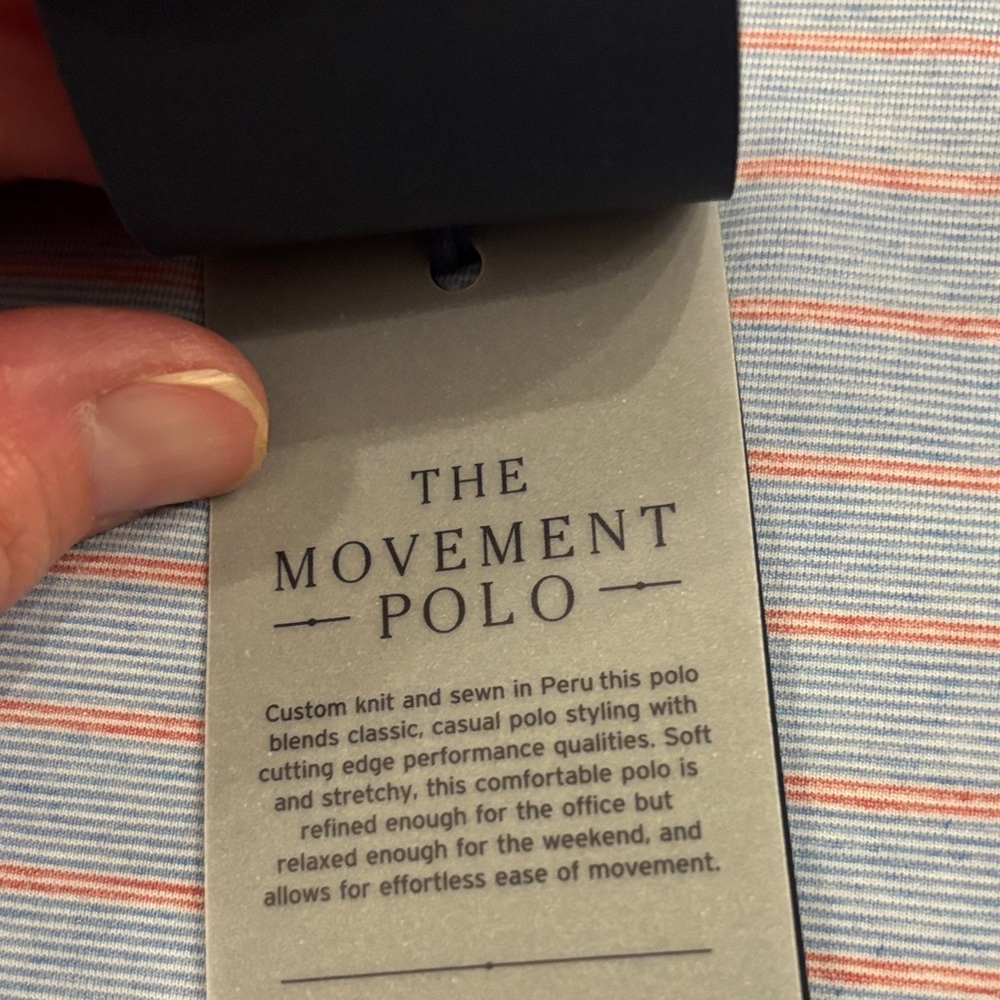 NWT - Faherty Reserve Light Blue Polo with coral Shirt - Picture 4 of 10